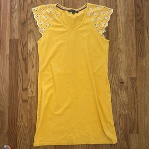 Yellow Dress with Eyelet Sleeves